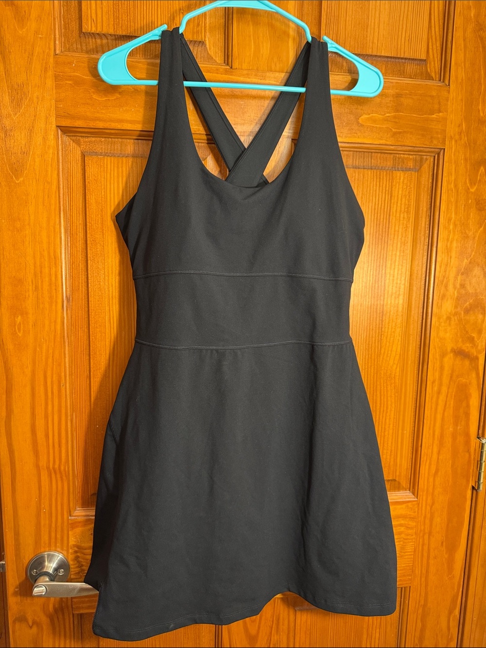 Fabletics Active Black Cross-Back A-Line Mini Dress XL Short NWT